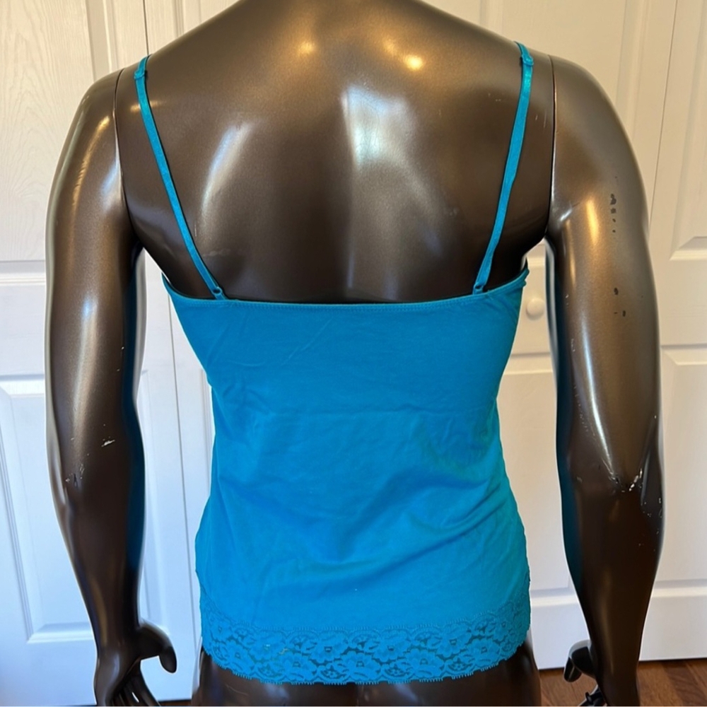 Forever 21 Vibrant Teal Blue Lace Camisole, Size Small - Picture 2 of 5